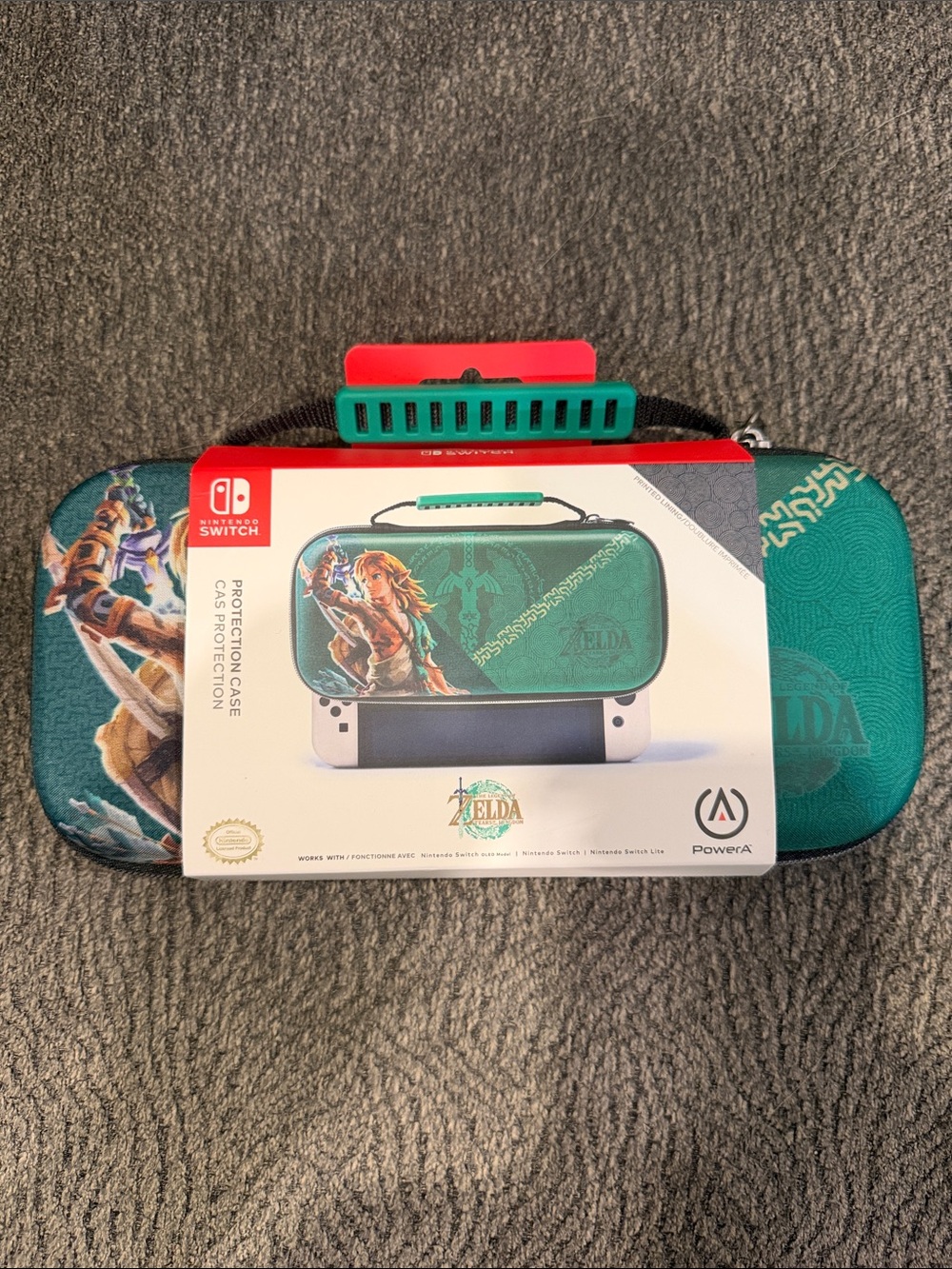 Nintendo Zelda Teal Protective Carry Case for Switch with Character Artwork